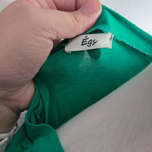 Égs 2XL Green & Purple Color Block Tunic Top Flowy 3/4 Sleeve Loungewear - Picture 2 of 2